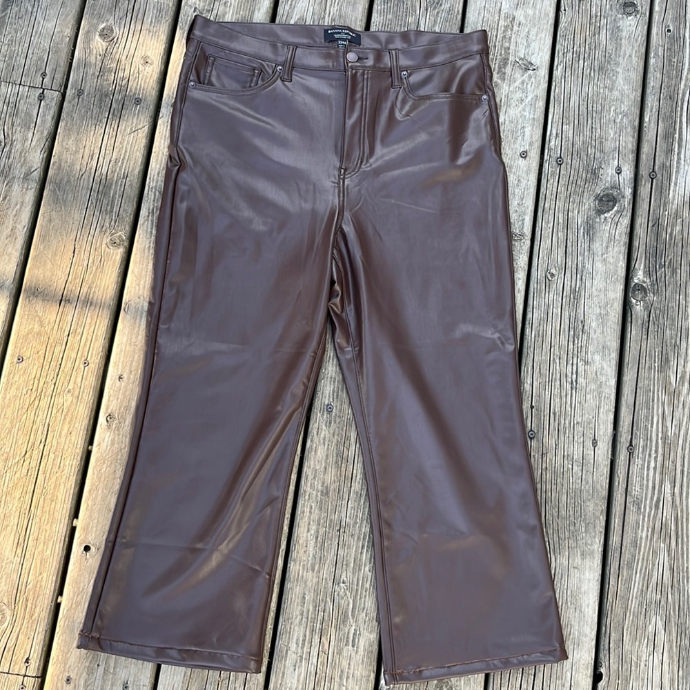 EUC- Chocolate brown Vegan cropped bootcut pants